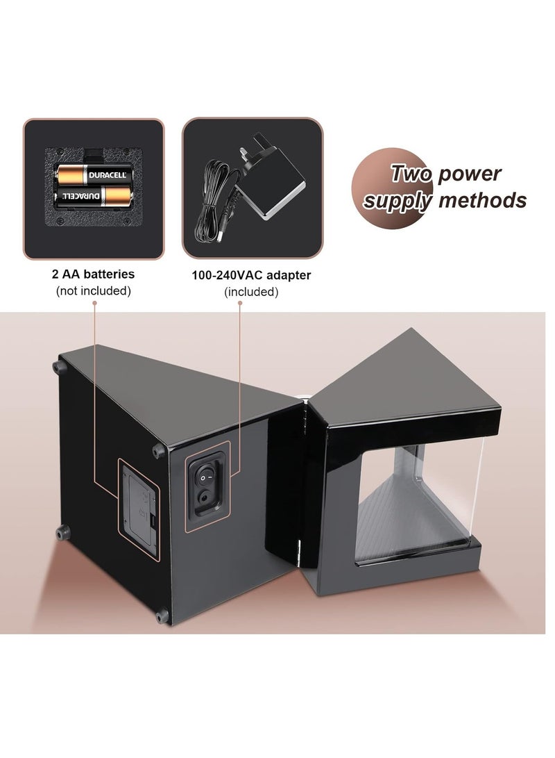 صندوق ساعات أوتوماتيكي لتدوير ساعة واحدة مع محرك هادئ للغاية - صندوق ساعة فاخر (أسود) - Image 5