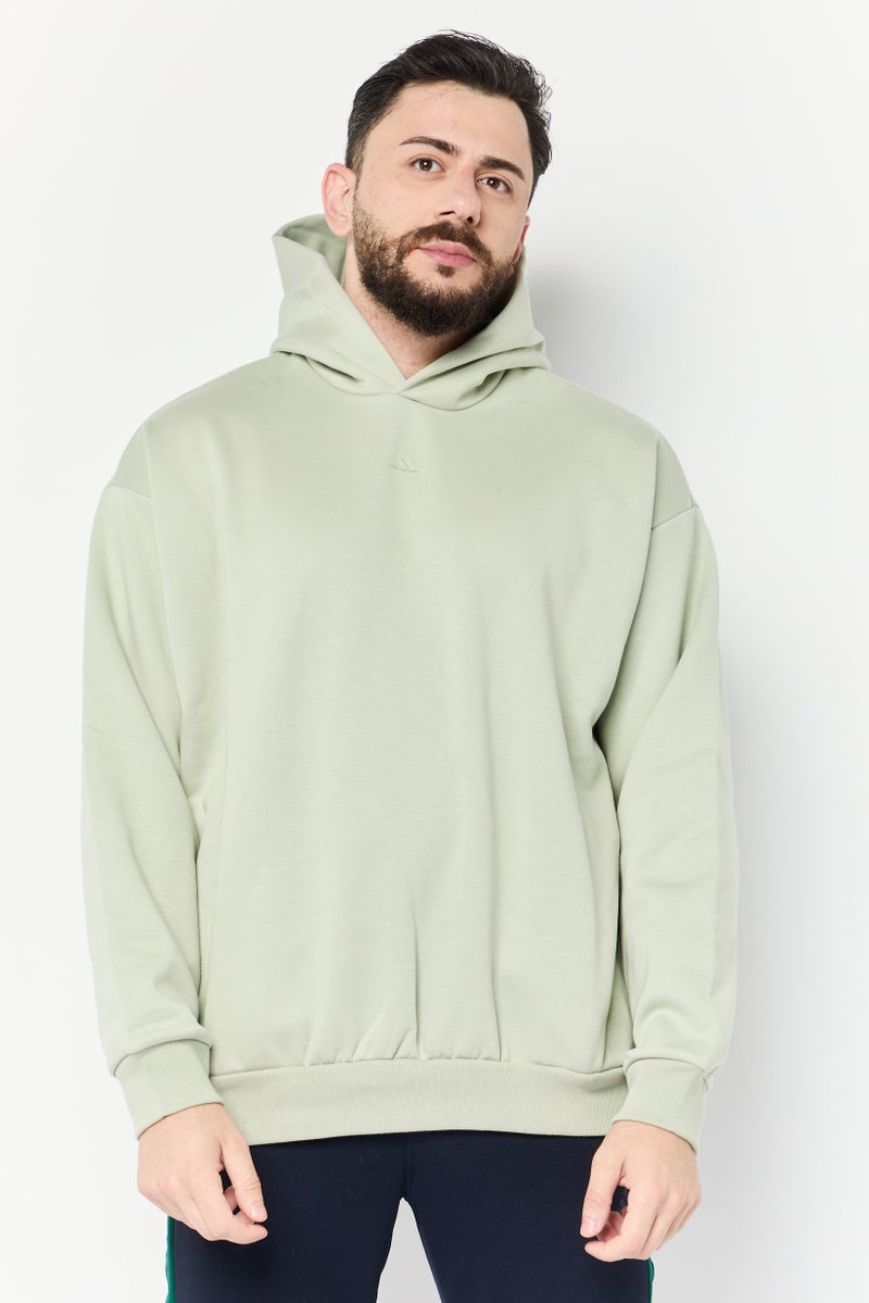 Adidas Men Sportswear Fit Long Sleeves Basketball Hoodie, Sage - Image 1