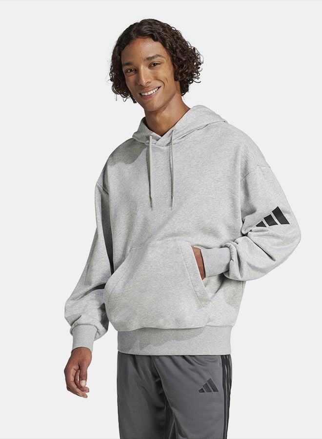 Adidas Essentials Loose-Fit 3 Bar Logo French Terry Hoodie - Image 1