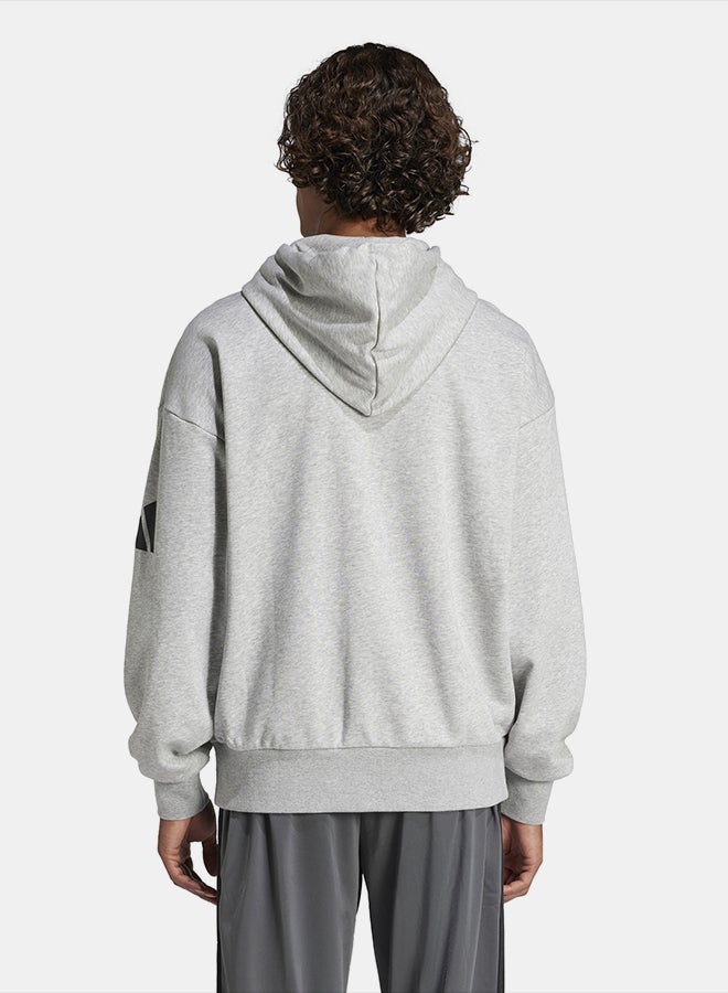 Adidas Essentials Loose-Fit 3 Bar Logo French Terry Hoodie - Image 2