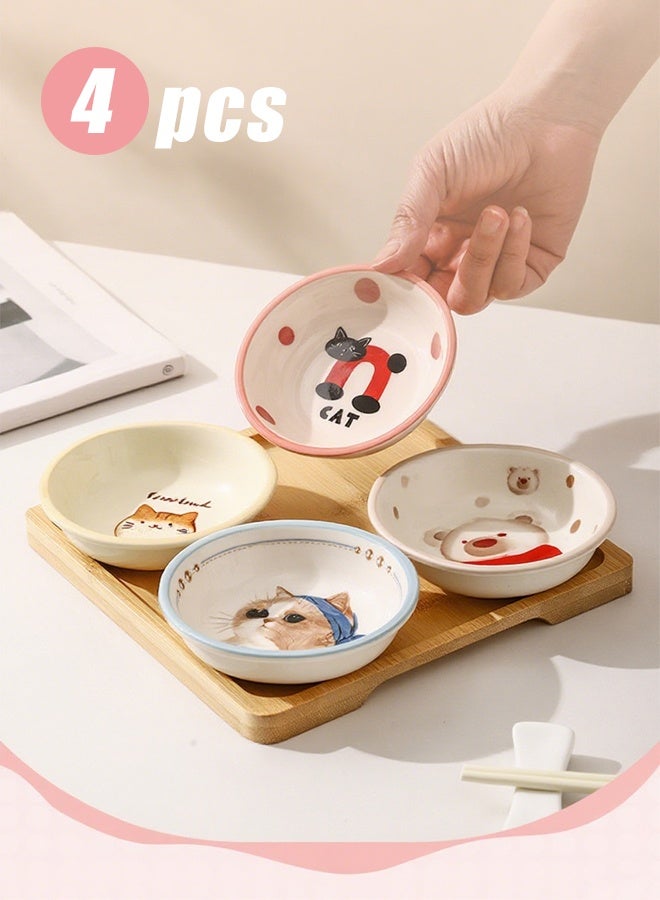 هومستر 4 جهاز كمبيوتر شخصي 4 بوصة لطيف صلصة الصويا طبق,أوعية القط السيراميكية,أطباق القط اليابانية,أوعية الغمر,طبق وجبة خفيفة,أطباق أطباق السيراميكية الصغيرة,مجموعة لوحات السوشي,أوعية صغيرة,أوعية صغيرة للجانب طبق (4 بوصة) - Image 1