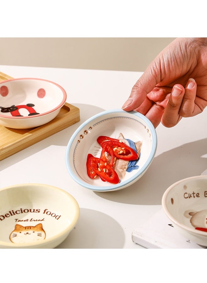 هومستر 4 جهاز كمبيوتر شخصي 4 بوصة لطيف صلصة الصويا طبق,أوعية القط السيراميكية,أطباق القط اليابانية,أوعية الغمر,طبق وجبة خفيفة,أطباق أطباق السيراميكية الصغيرة,مجموعة لوحات السوشي,أوعية صغيرة,أوعية صغيرة للجانب طبق (4 بوصة) - Image 4