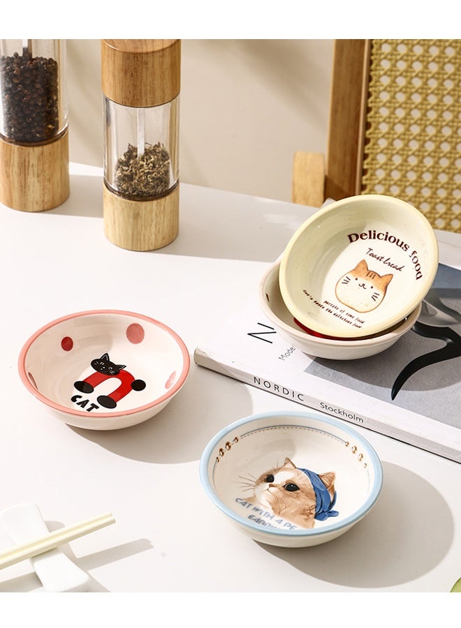 هومستر 4 جهاز كمبيوتر شخصي 4 بوصة لطيف صلصة الصويا طبق,أوعية القط السيراميكية,أطباق القط اليابانية,أوعية الغمر,طبق وجبة خفيفة,أطباق أطباق السيراميكية الصغيرة,مجموعة لوحات السوشي,أوعية صغيرة,أوعية صغيرة للجانب طبق (4 بوصة) - Image 5