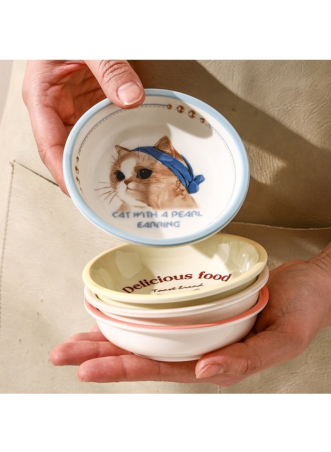 هومستر 4 جهاز كمبيوتر شخصي 4 بوصة لطيف صلصة الصويا طبق,أوعية القط السيراميكية,أطباق القط اليابانية,أوعية الغمر,طبق وجبة خفيفة,أطباق أطباق السيراميكية الصغيرة,مجموعة لوحات السوشي,أوعية صغيرة,أوعية صغيرة للجانب طبق (4 بوصة) - Image 3