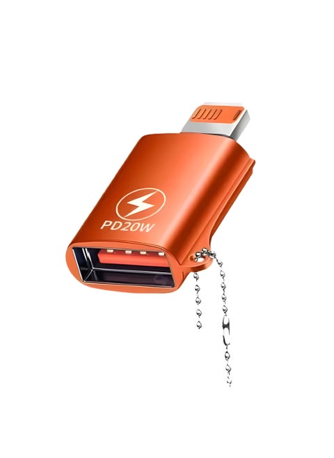 Portable Lightning to USB 3.0 Adapter, for Apple iPhone to USB 3.0 Female Connector OTG Compatible for all iPhone 11 pro max/13 mini/iPad/USB Flash Drive/hard drive/USB Reader/Camera (RED)