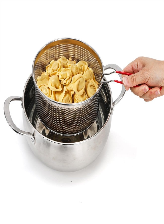 TOPZEA Set of 2 Pasta Strainers, Stainless Steel Spaghetti Noodle Strainer Basket Deep Fry Basket with Removable Handle Kitchen Food Colander for Boiling, Frying, Blanching, Draining, Steaming - Image 5