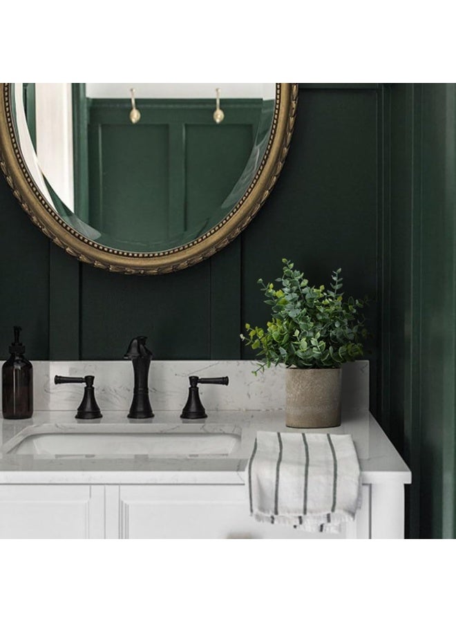 روك بو مجموعة Coferset المكونة من قطعتين من النباتات الاصطناعية الصغيرة، نباتات اصطناعية مزروعة في أوعية لنبات الأوكالبتوس للرف، المكتب، المنزل، الحمام، غرفة الطراز الريفي، وطاولة القهوة (أخضر نباتي) - Image 3