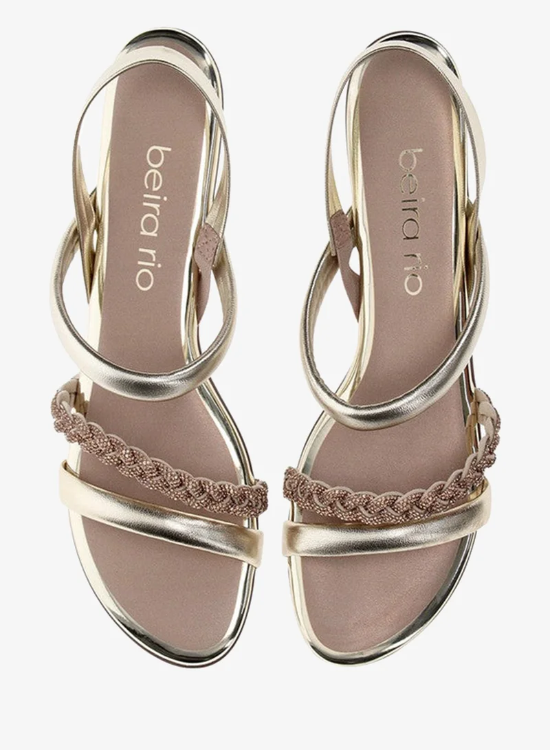 Beira Rio Gold Sandals for Women with Back Strap – Stylish & Supportive sling Back Ladies Sandals for Women | Best Price UAE