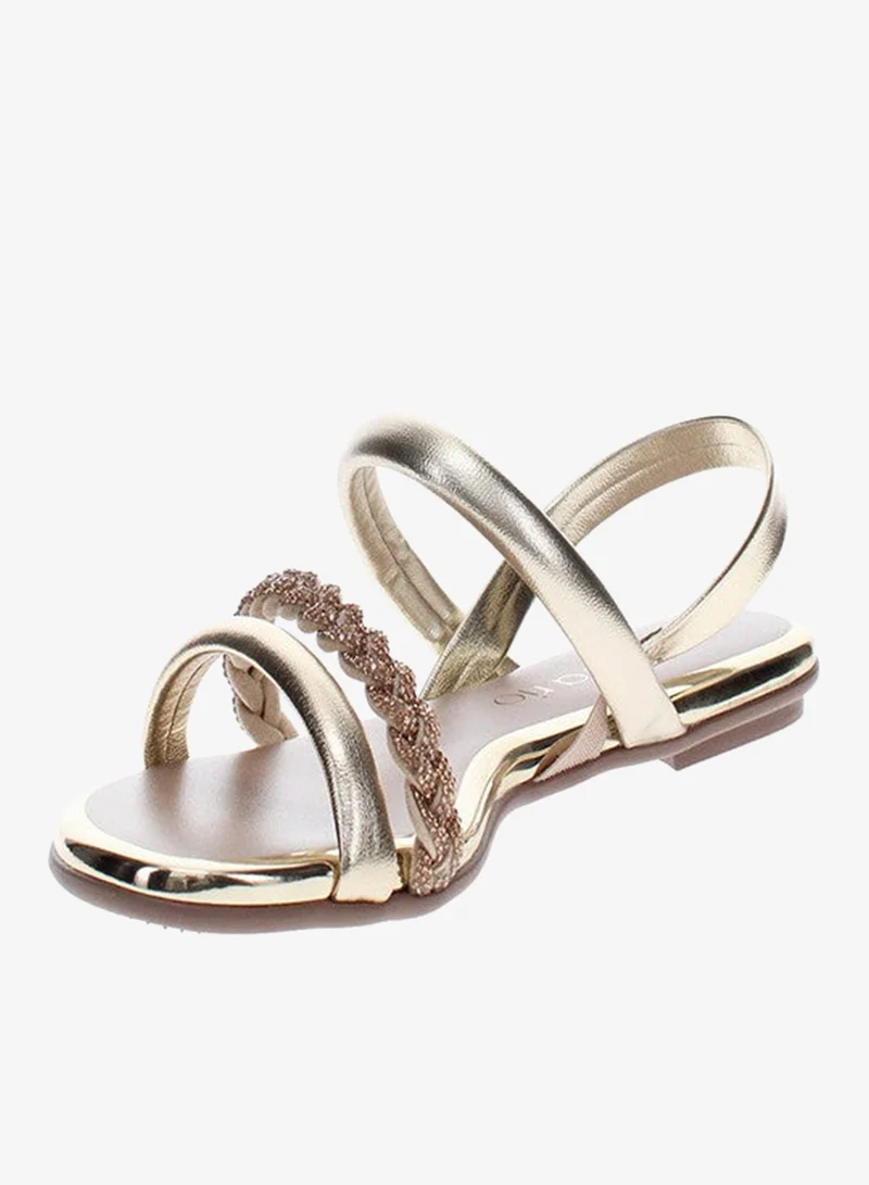 Beira Rio Gold Sandals for Women with Back Strap – Stylish & Supportive sling Back Ladies Sandals for Women | Best Price UAE