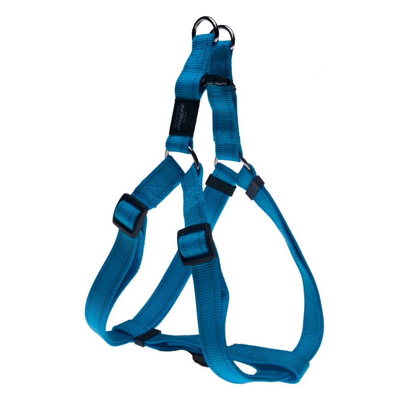 Rogz Reflective Adjustable Dog Step in Harness for Large Dogs; matching collar and leash available, Turquoise - Image 1