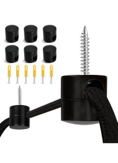 Swag Hook for Chandelier Ceiling Lights Cable, 6 Pack Metal Swag Hooks for Ceiling Hanging Lights, Pendant Light Hook for Ceiling Lamp, Black Ceiling Hooks