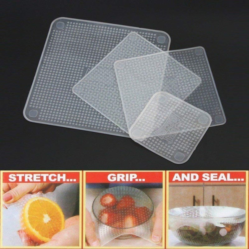 Moolten 4pcs Silicone Reusable Food Wraps Seal Cover Set Keeps Food Fresh - Image 2