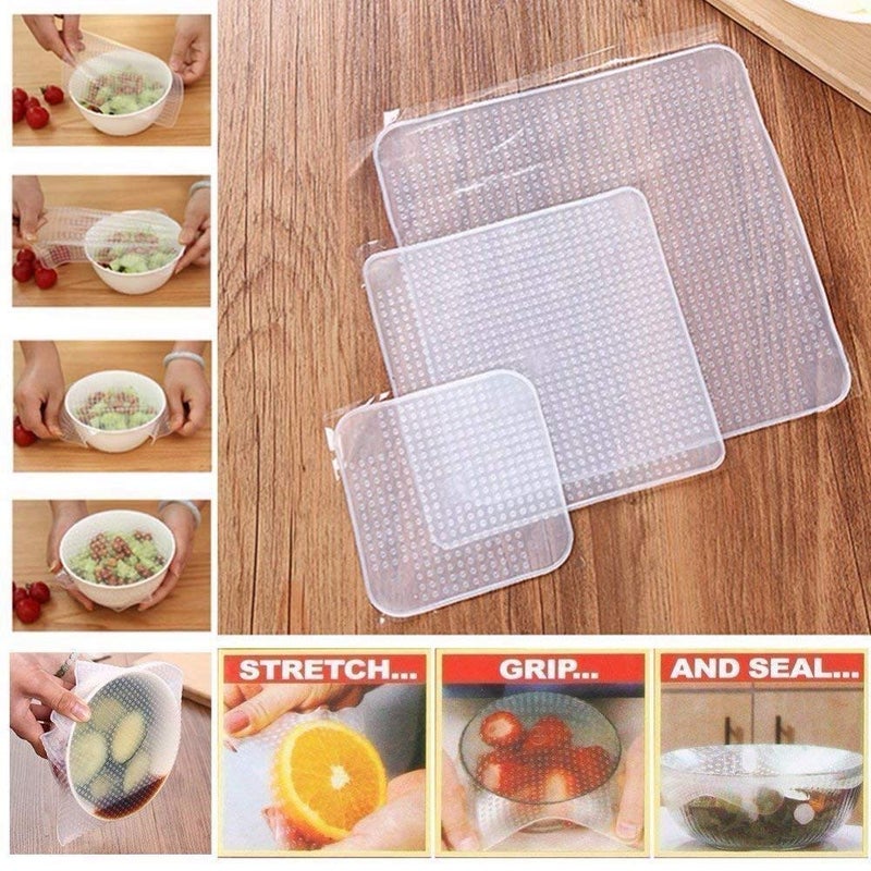 Moolten 4pcs Silicone Reusable Food Wraps Seal Cover Set Keeps Food Fresh - Image 3