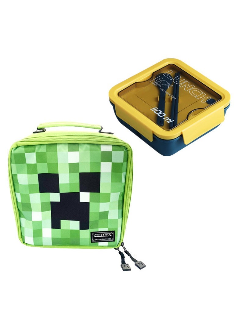 General Minecraft Insulated Bag, Handbag, Lunch Bag, Lunch Box, Storage Bag, Children's Shoulder Bag, Handbag, Thermal Bag 