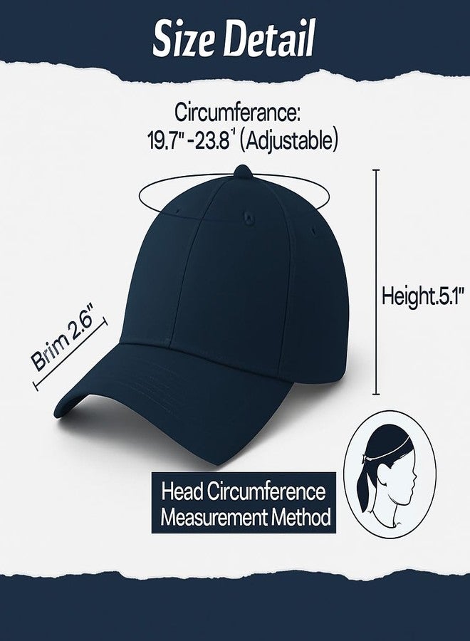 ENCIGER Unisex Cotton Baseball Cap Combo Pack of 2 - Adjustable Classic Sports Cap, Unisex Outdoor Hat Free Size Navy_Grey - Image 5