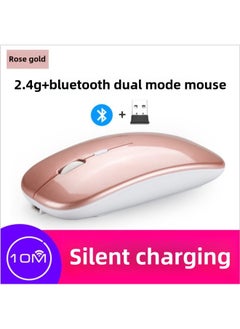 Digital Computer Optical Mouse Usb Interface High Precision Sensing Resolution Adjustable 800-1600dpi For Laptop Desktop-Color:221B Dual-mode Enhanced Version (Rose Gold)