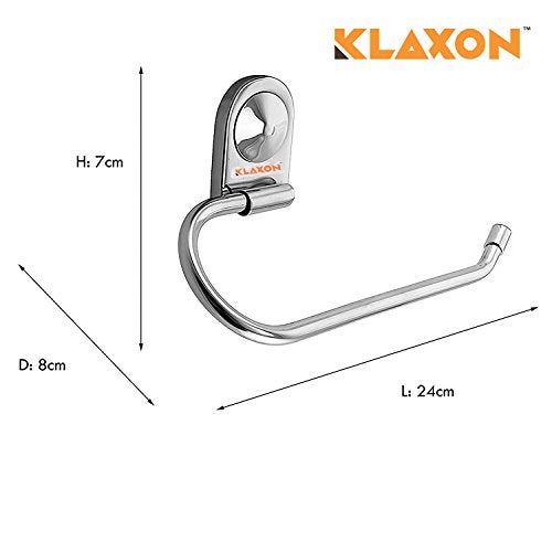 Klaxon Armano Stainless Steel Towel Ring (Silver, Chrome Finish) - Image 3