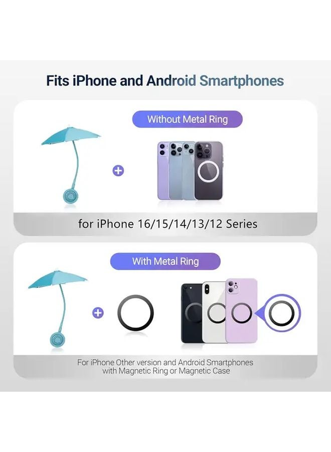 Magnetic Phone Sunshade Umbrella Compatible With iPhone 16 15 14 13 12 Pro Max Yellow - Image 4