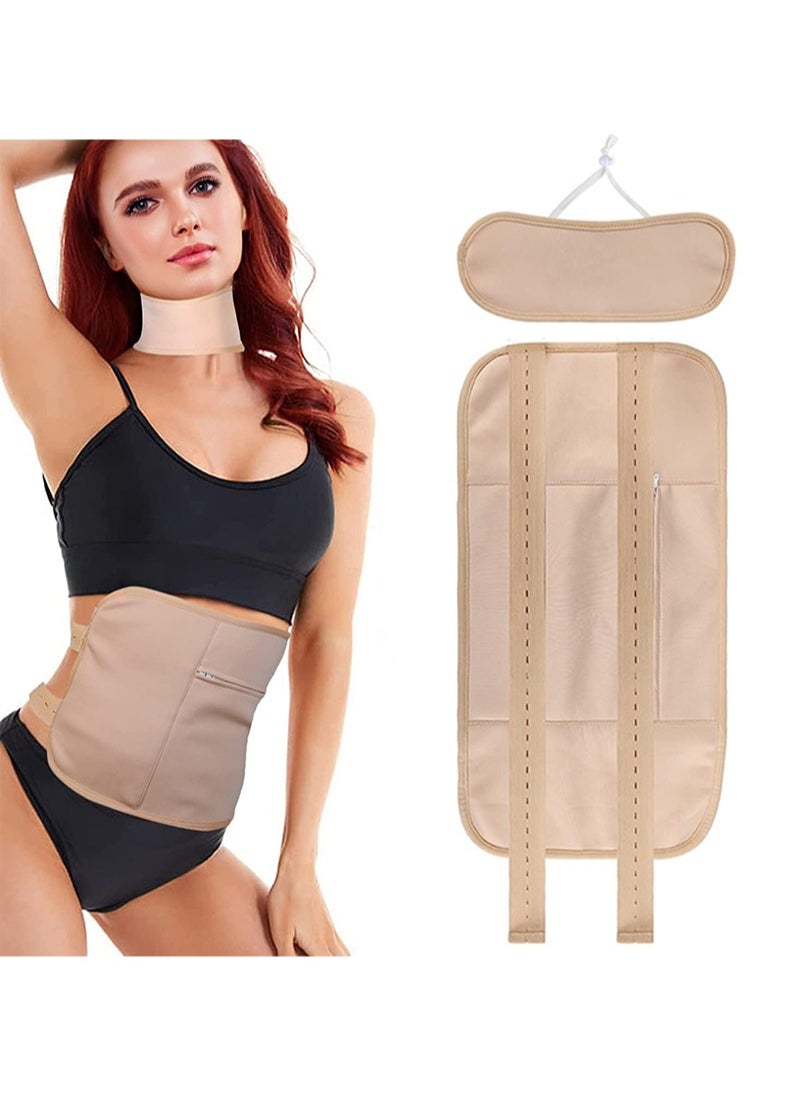 HaLunhi 2 Castor Oil Wraps, Reusable Organic Castor Oil Wrap Set for Liver Detox, Insomnia, Constipation and Inflammation, Adjustable Elastic Band Bamboo Cotton Machine Washable Spill Resistant (Khaki)  - Image 1