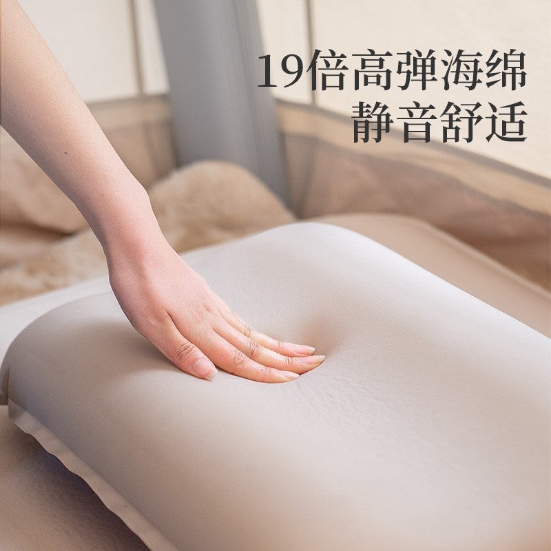 Inflation Neck Pillow: Brown, High Elastic Sponge - Wavy Design, Dual Height Options Inflatable Neck Pillow for Travel, Home Office Neck Support & Quality Sleep - Image 2