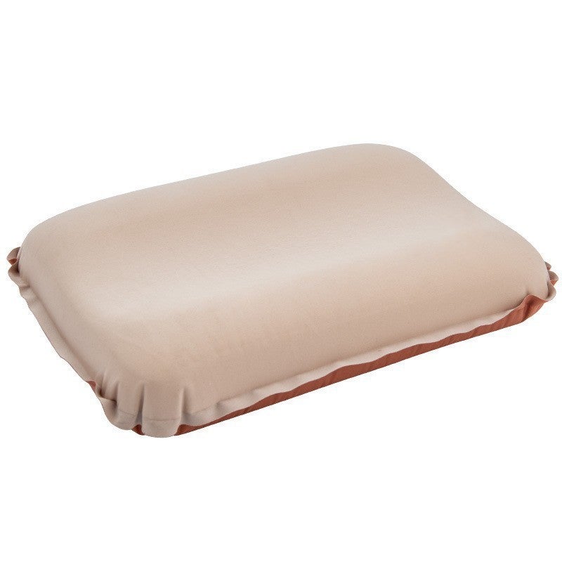 Inflation Neck Pillow: Brown, High Elastic Sponge - Wavy Design, Dual Height Options Inflatable Neck Pillow for Travel, Home Office Neck Support & Quality Sleep - Image 4