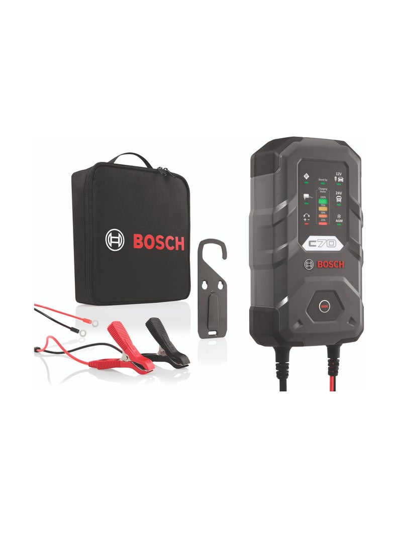 BOSCH BOSCH 12V/24V C70-B Lead Acid Battery Charger for Cars and Trucks  - Image 1