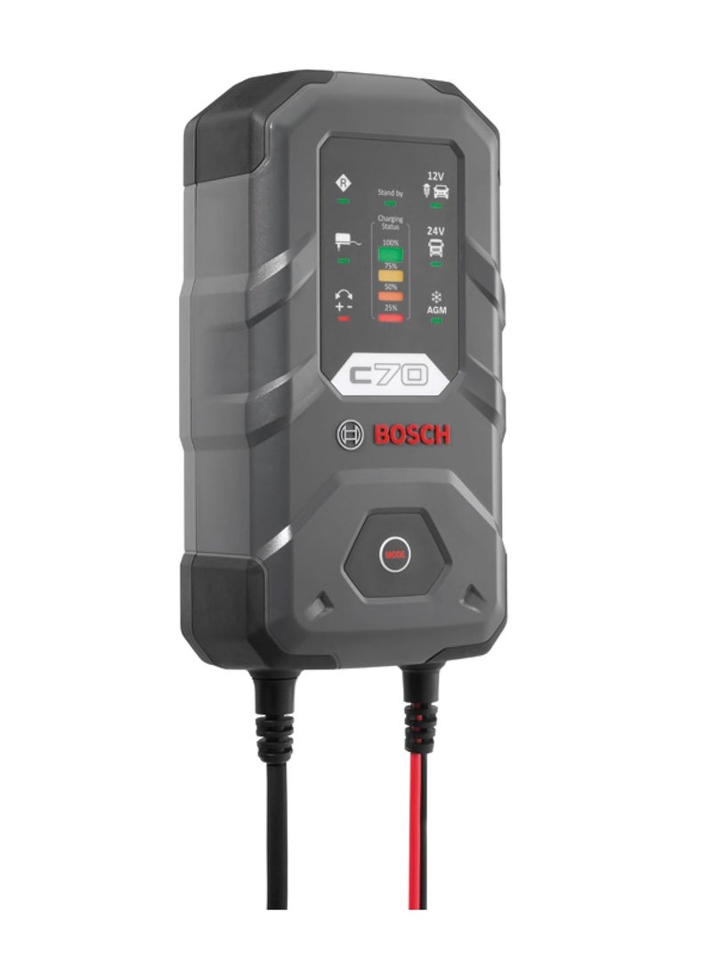 BOSCH BOSCH 12V/24V C70-B Lead Acid Battery Charger for Cars and Trucks  - Image 2