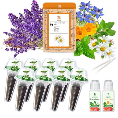 HiHOYA Lavender Seed Pod Kit, 8 Pod Kit (Include Seed Lavender/Chamomile/Holy Basil/Borage/Calendula/Mint) Fresh Tea Seed Pod Kit Compatible with Hydroponics - Image 1