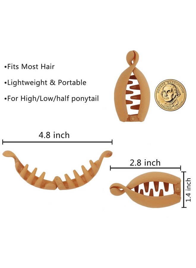 Hapdoo 4Pcs Small Hair Claw Clips For High Ponytail Matte Banana Clips Hair Strong Hold Ponytail Bun Holder Mini Hair Jaw Clips Barrettes Styling Accessories For Fine Hair Women Girls - Image 5