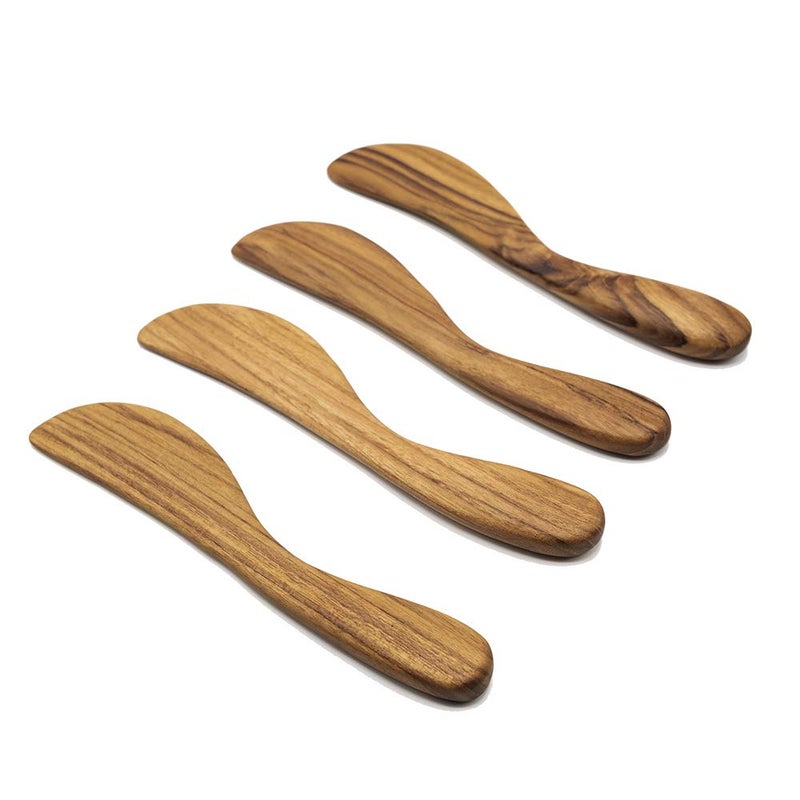 FAAY 7.5" Butter Spreaders, Eco-Friendly Condiment and Sandwich Knife from 100% Moist-Resistant Teak Wood, Super Handy Peanut Jelly Spreader Set of 4 - Image 1