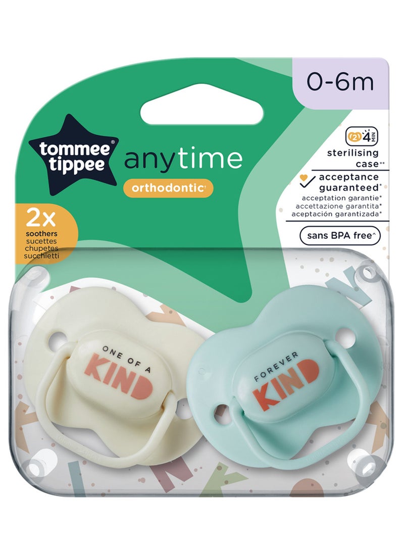 tommee tippee Pack Of 2 Every Day Orthodontic Pacifiers - Assorted For 0-6 Months - Image 3