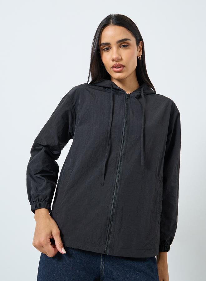 ستايلي جاكيت مقاوم للرياح بتفاصيل سحاب - Image 3