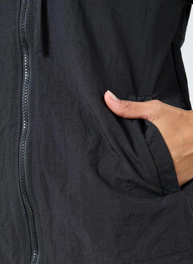 Styli Styli Women Black Zipped Windbreaker Jacket