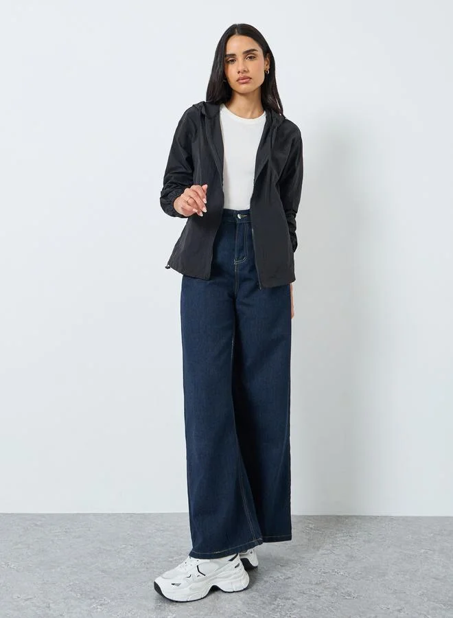 Styli Styli Women Black Zipped Windbreaker Jacket