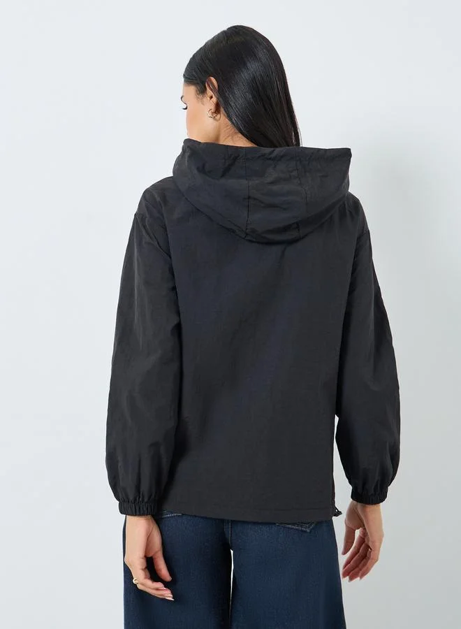 Styli Styli Women Black Zipped Windbreaker Jacket