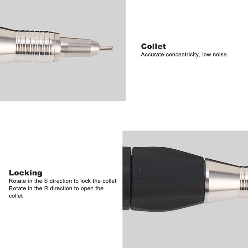 Micromotor Handpiece 40W 35000RPM Reversible Carbon Brush Nail Drill Handle for Dentistry Jadestone Woodworking - Image 3