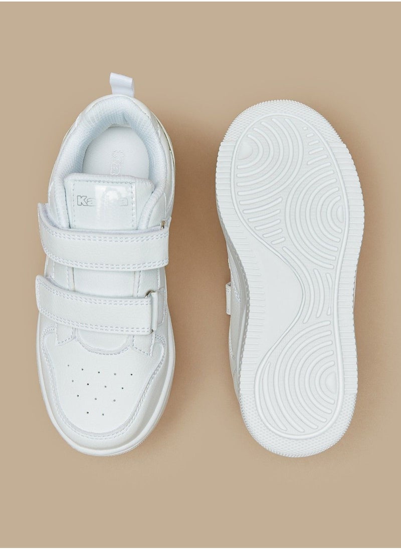 Kappa Boys Textured Sneakers with Hook and Loop Closure  - Image 4