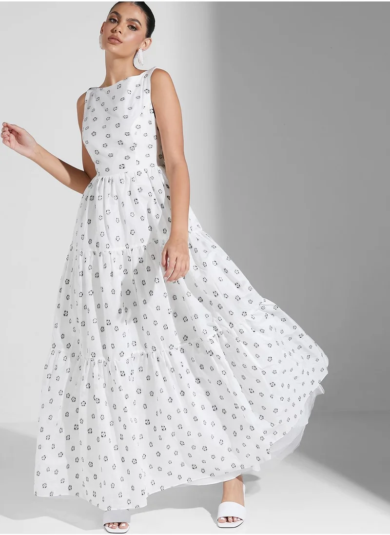 True Decadence Floral Printed Tiered Dress