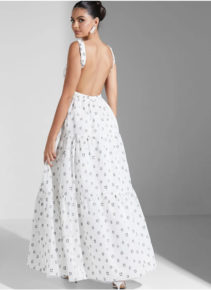 True Decadence Floral Printed Tiered Dress