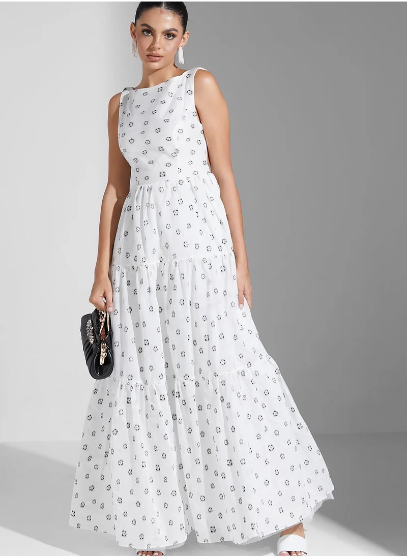 True Decadence Floral Printed Tiered Dress