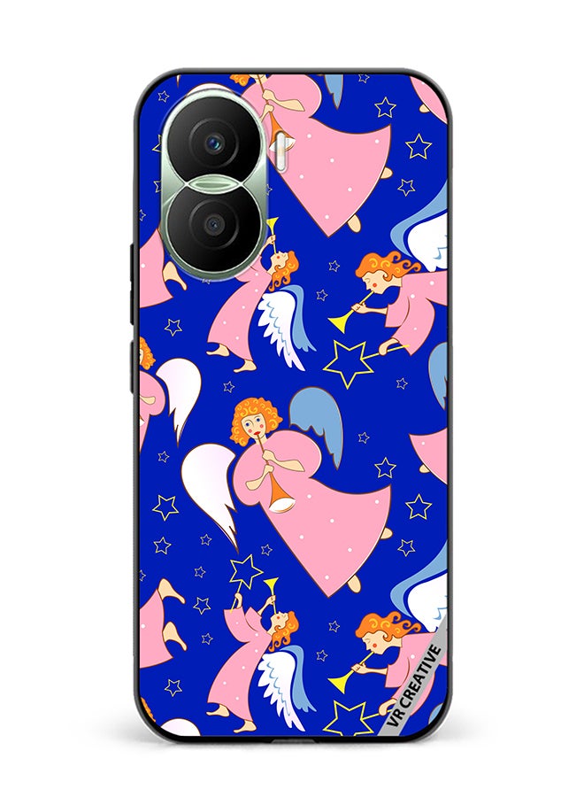 VR CREATIVE Protective Case Cover For Honor Play7T Pro Christmas Angels With Flutes Design Multicolour - Image 1