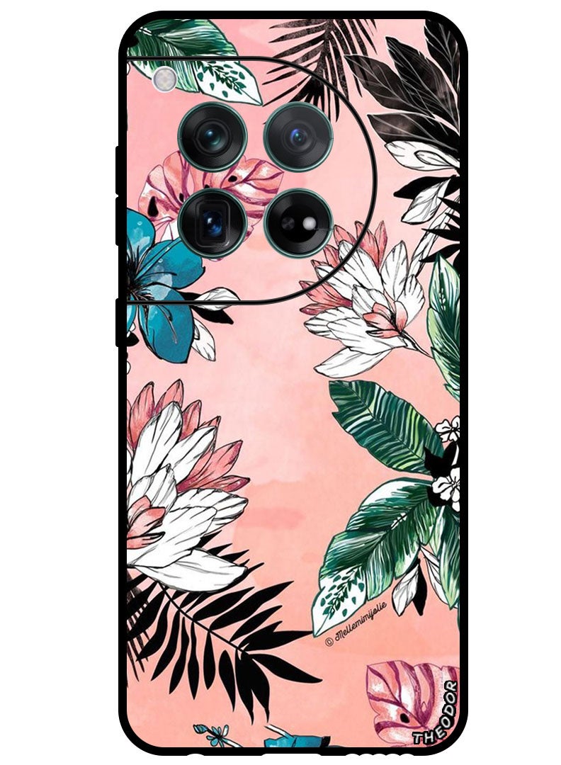 Theodor Protective Case Anti Scratch Shock Proof Bumper Cover For OnePlus 12 Flower and Leaves - Image 1