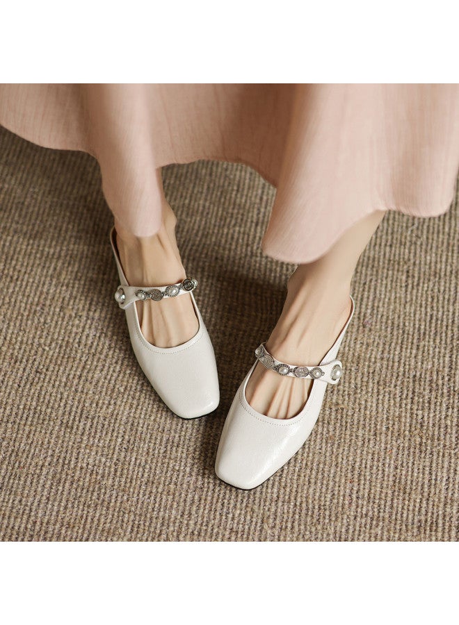 AME Exquisite Semi-slippers 2025 New Brogue Single-strap Mule Shoes Versatile Wedge Heel Slippers For Outdoor Wear - Image 3