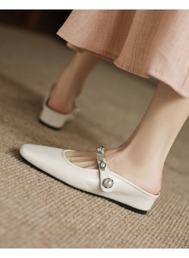 AME Exquisite Semi-slippers 2025 New Brogue Single-strap Mule Shoes Versatile Wedge Heel Slippers For Outdoor Wear - Image 1