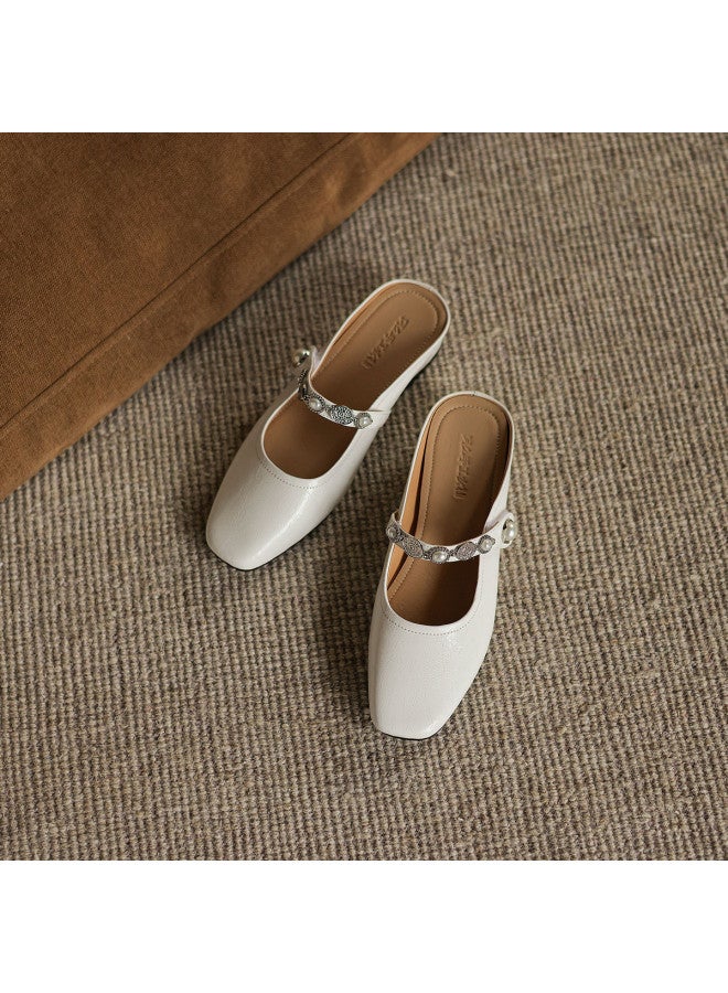 AME Exquisite Semi-slippers 2025 New Brogue Single-strap Mule Shoes Versatile Wedge Heel Slippers For Outdoor Wear - Image 5