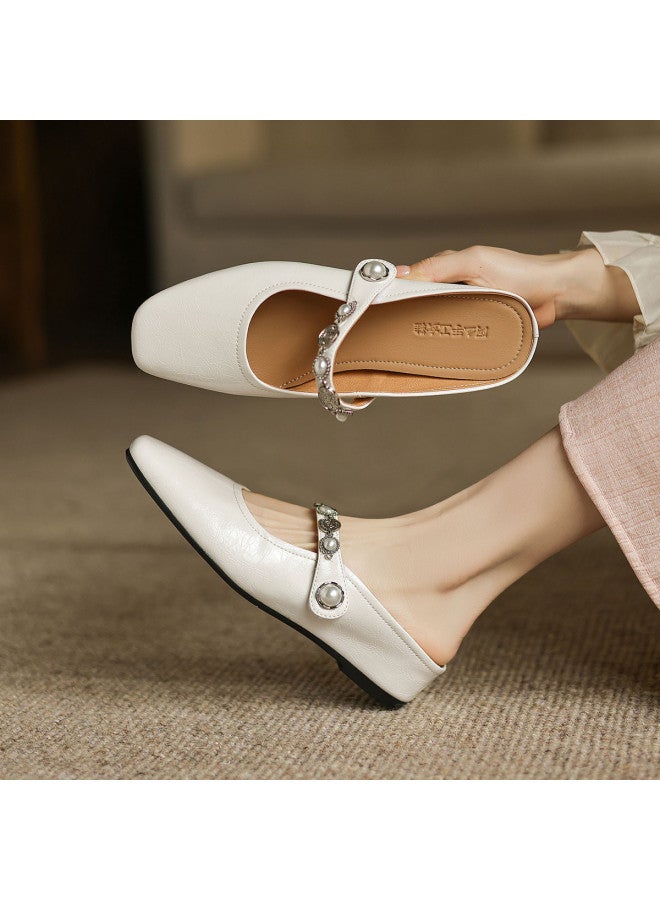 AME Exquisite Semi-slippers 2025 New Brogue Single-strap Mule Shoes Versatile Wedge Heel Slippers For Outdoor Wear - Image 2