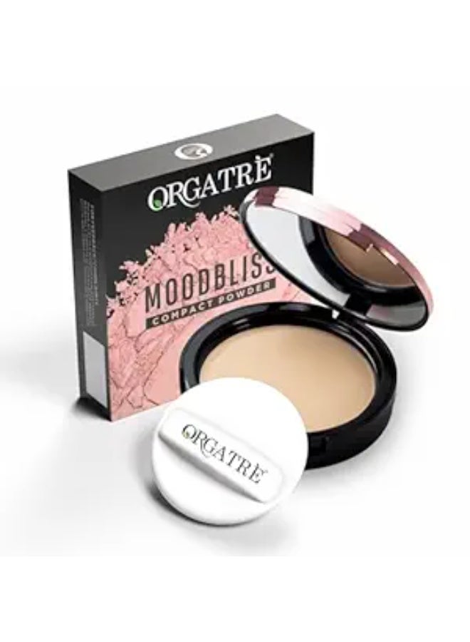 Orgatre MoodBliss Compact Powder for Women - Matte Finish, Oil Control, Long-Lasting, Lightweight & Buildable for Oily & Dry Skin (Clear Beige, 9 gm) - Image 1