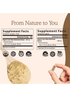 Real Mushrooms Lion’S Mane Capsules Organic Lions Mane Mushroom Extract For Cognitive Function & Immune Support Brain Supplements For Memory And Focus Vegan Mushroom Supplement 120 Caps  - Image 3