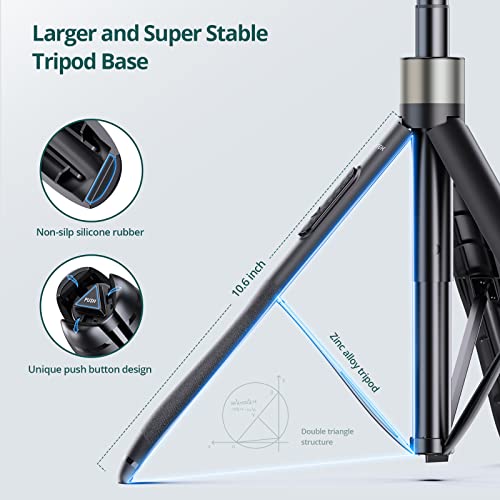 ATUMTEK 65" Selfie Stick Tripod, All in One Extendable Phone Tripod Stand with Bluetooth Remote 360° Rotation for iPhone and Android Phone Selfies, Video Recording, Vlogging, Live Streaming, Black - Image 4