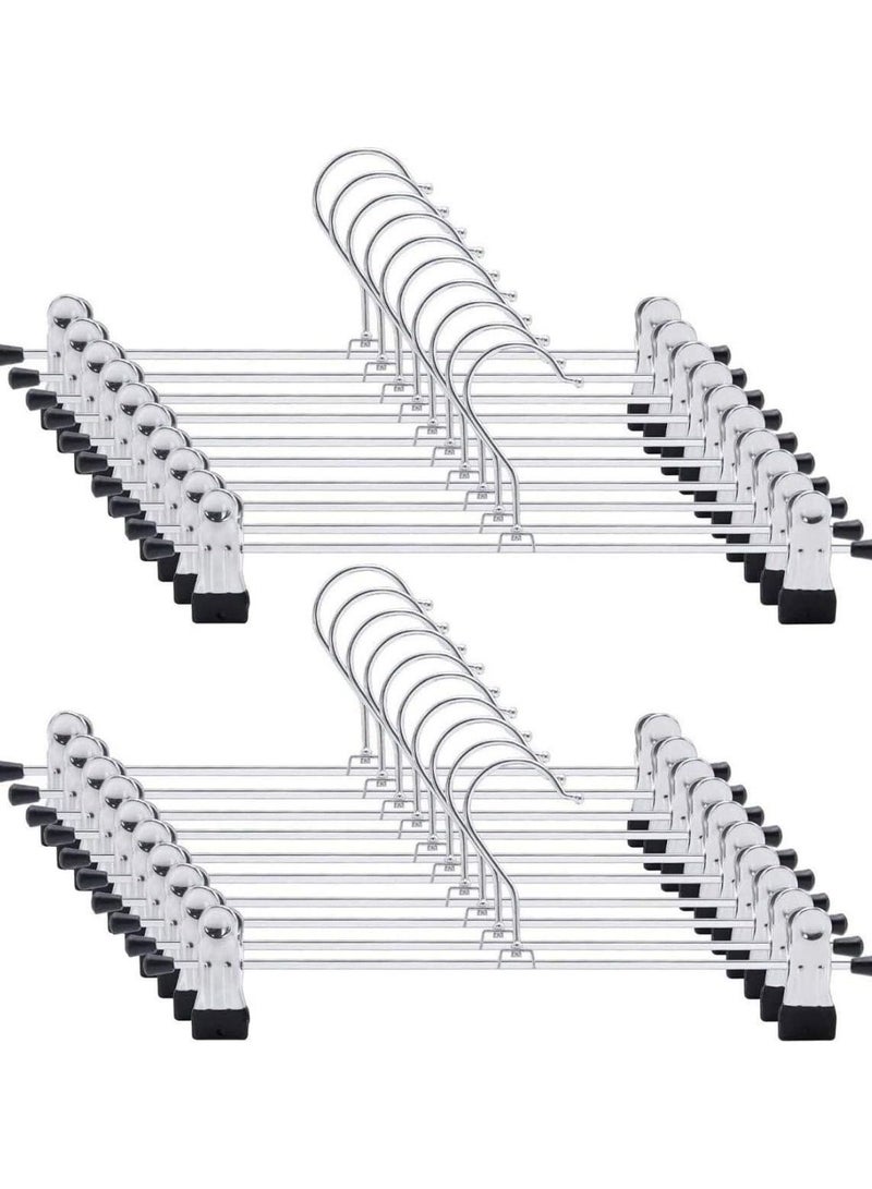 أكسنتشر 100-شماعات قابلة للتعديل مانعة للانزلاق مع مشبك أسود / فضي 30 سم - Image 1